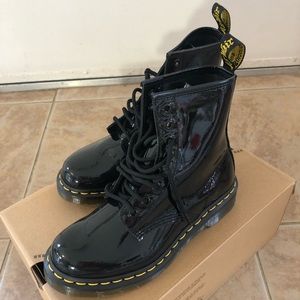 DOC MARTEN black patent leather boots size 6